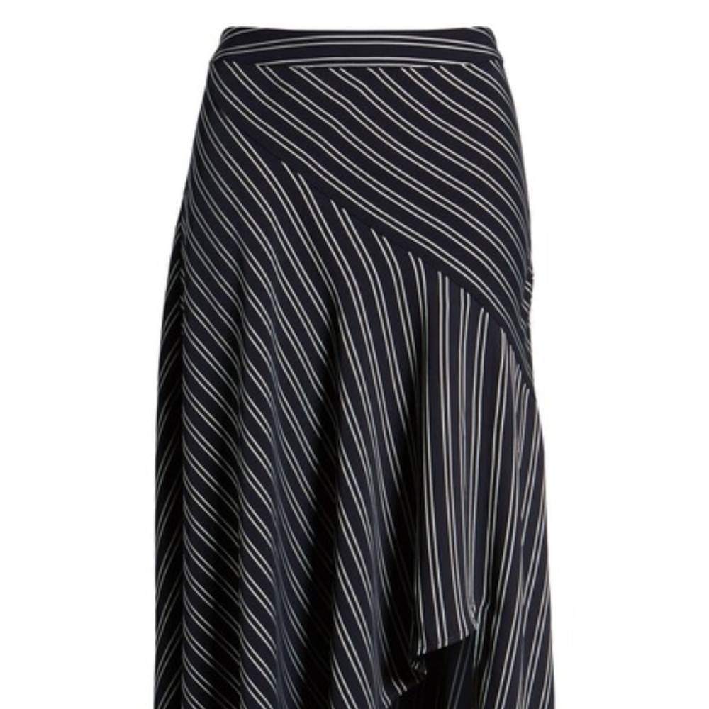 Chelsea28 Stripe Asymmetrical Drape Skirt